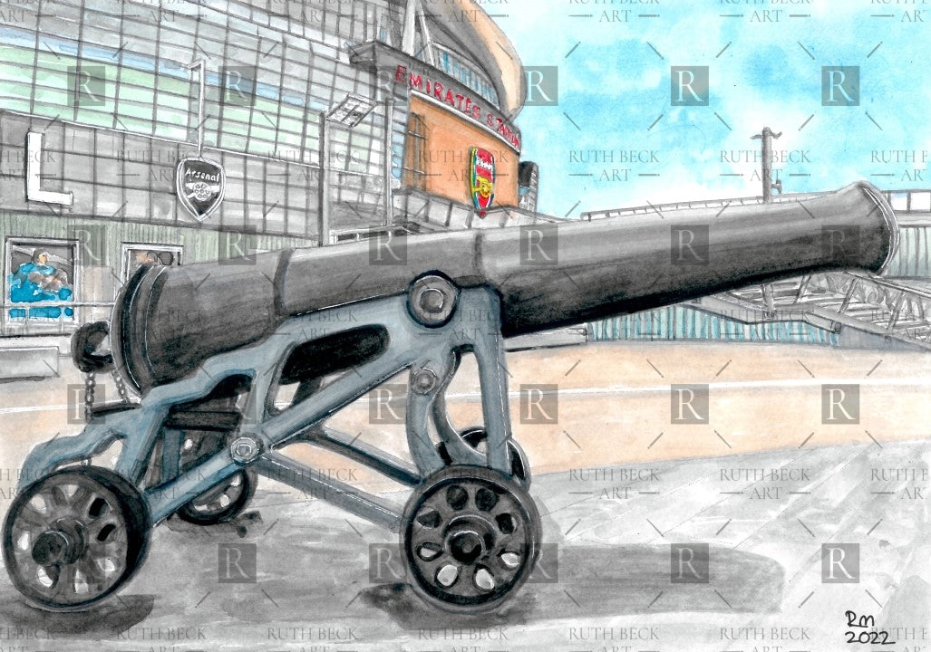 ARSENAL EMIRATES STADIUM CANNON - PRINT