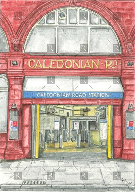 CALEDONIAN ROAD TUBE STATION - PRINT