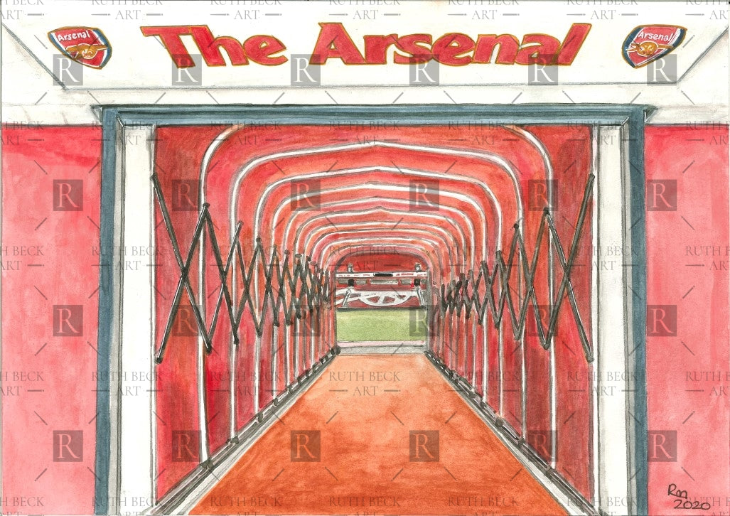 ARSENAL EMIRATES STADIUM TUNNEL - PRINT