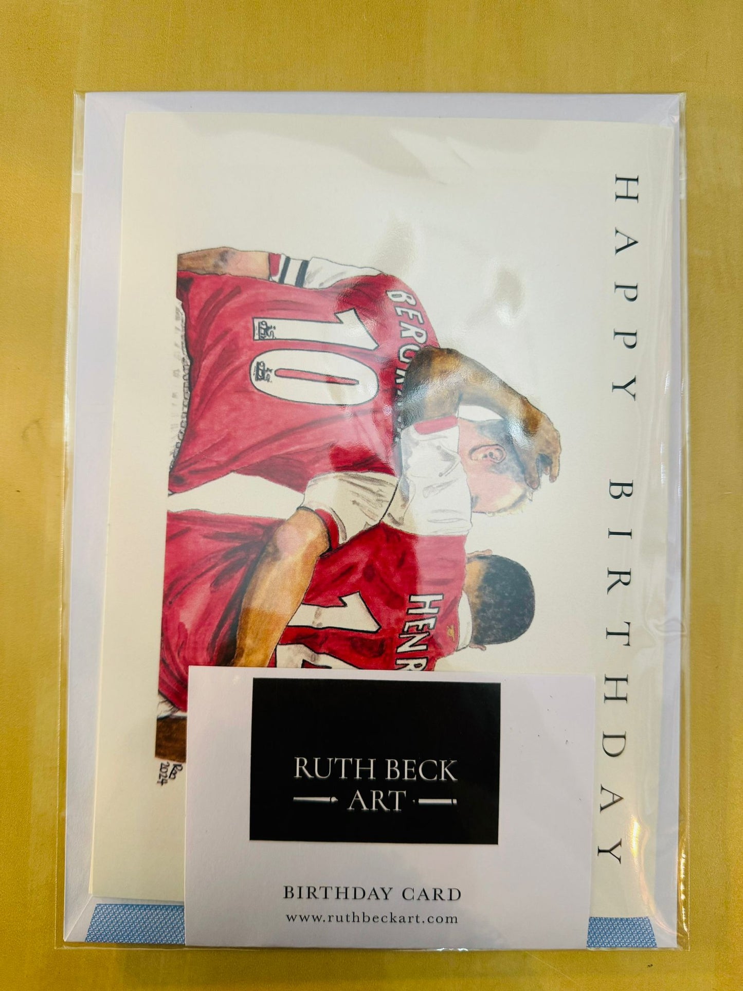 BIRTHDAY CARD - Bergkamp and Henry Watercolour - A5 Blank card & envelope