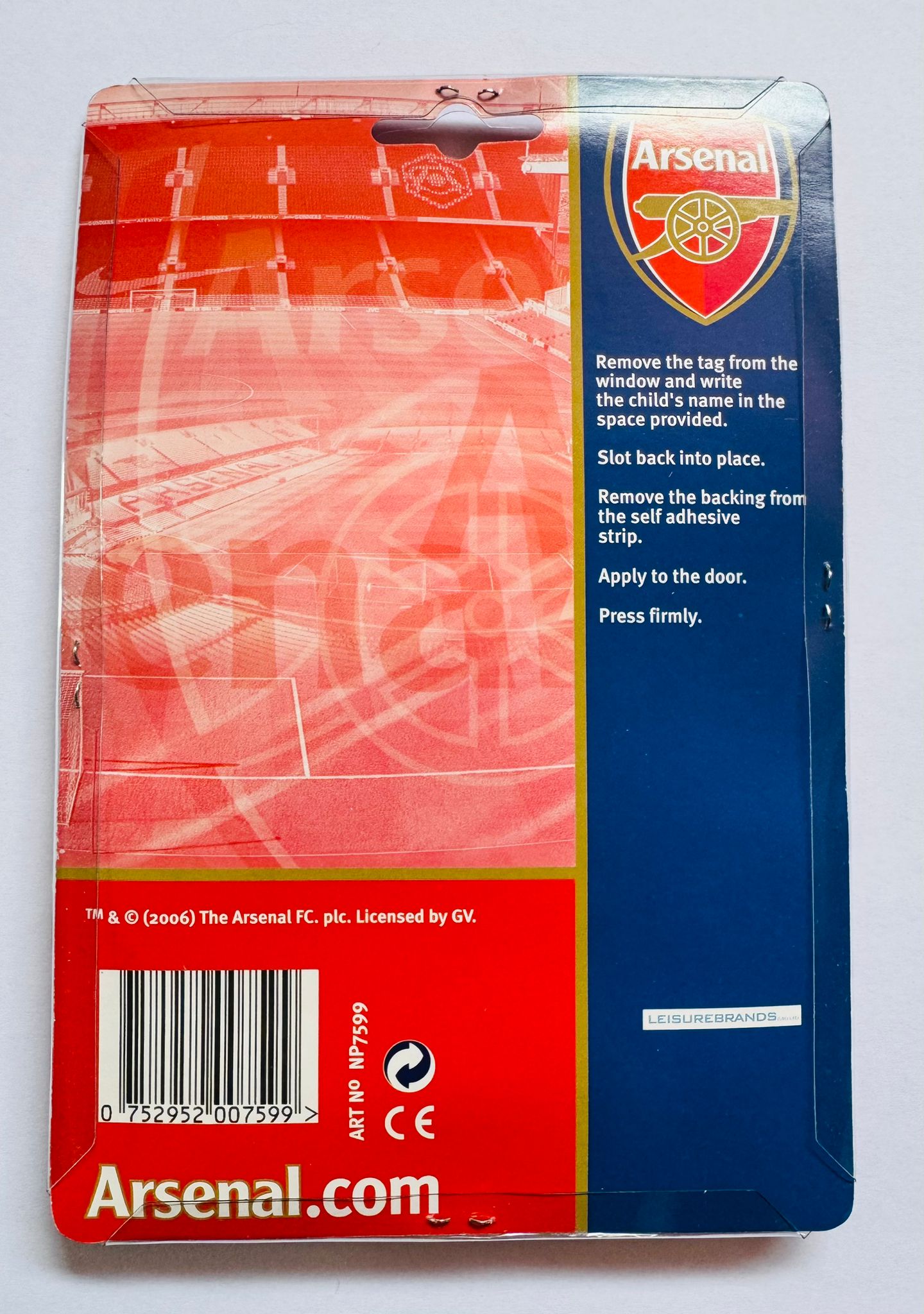 ARSENAL DOOR NAME PLATE