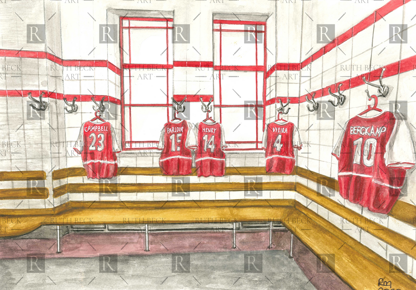 DRESSING ROOM - ARSENAL STADIUM HIGHBURY - PRINT