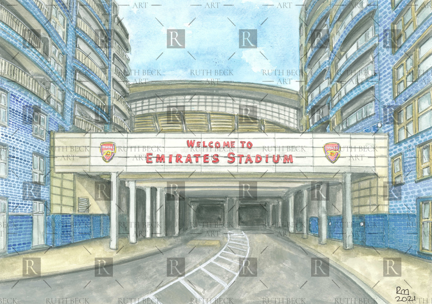 ARSENAL EMIRATES QUEENSLAND ROAD ENTRANCE - PRINT