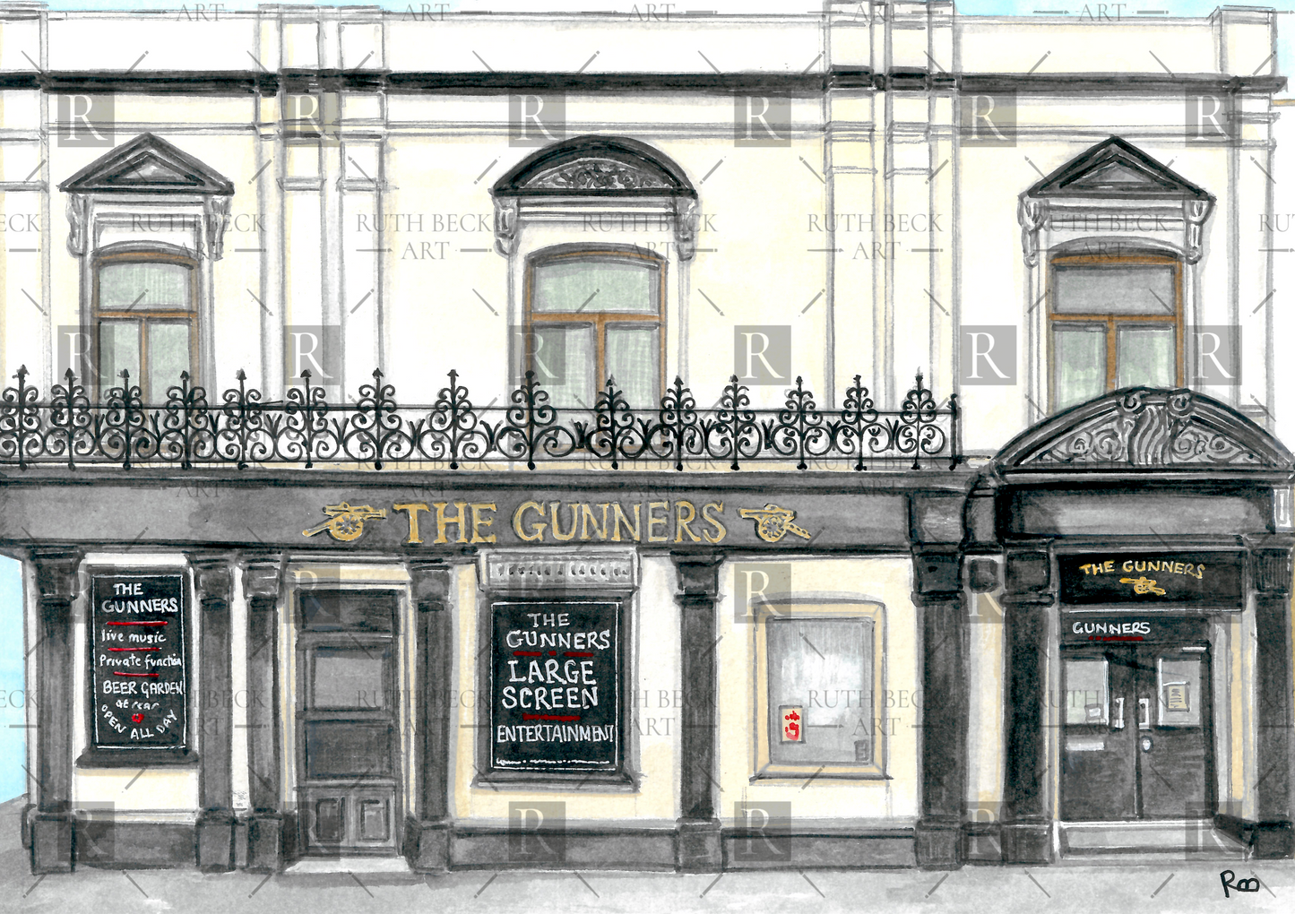 GUNNERS PUB OLD - PRINT