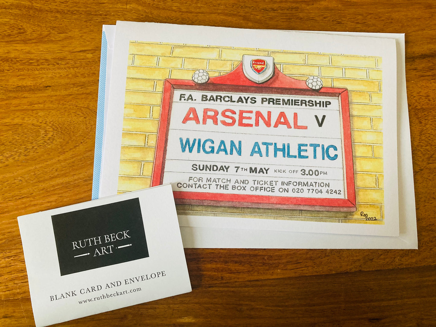 ARSENAL WIGAN SIGN - A5 Blank card & envelope
