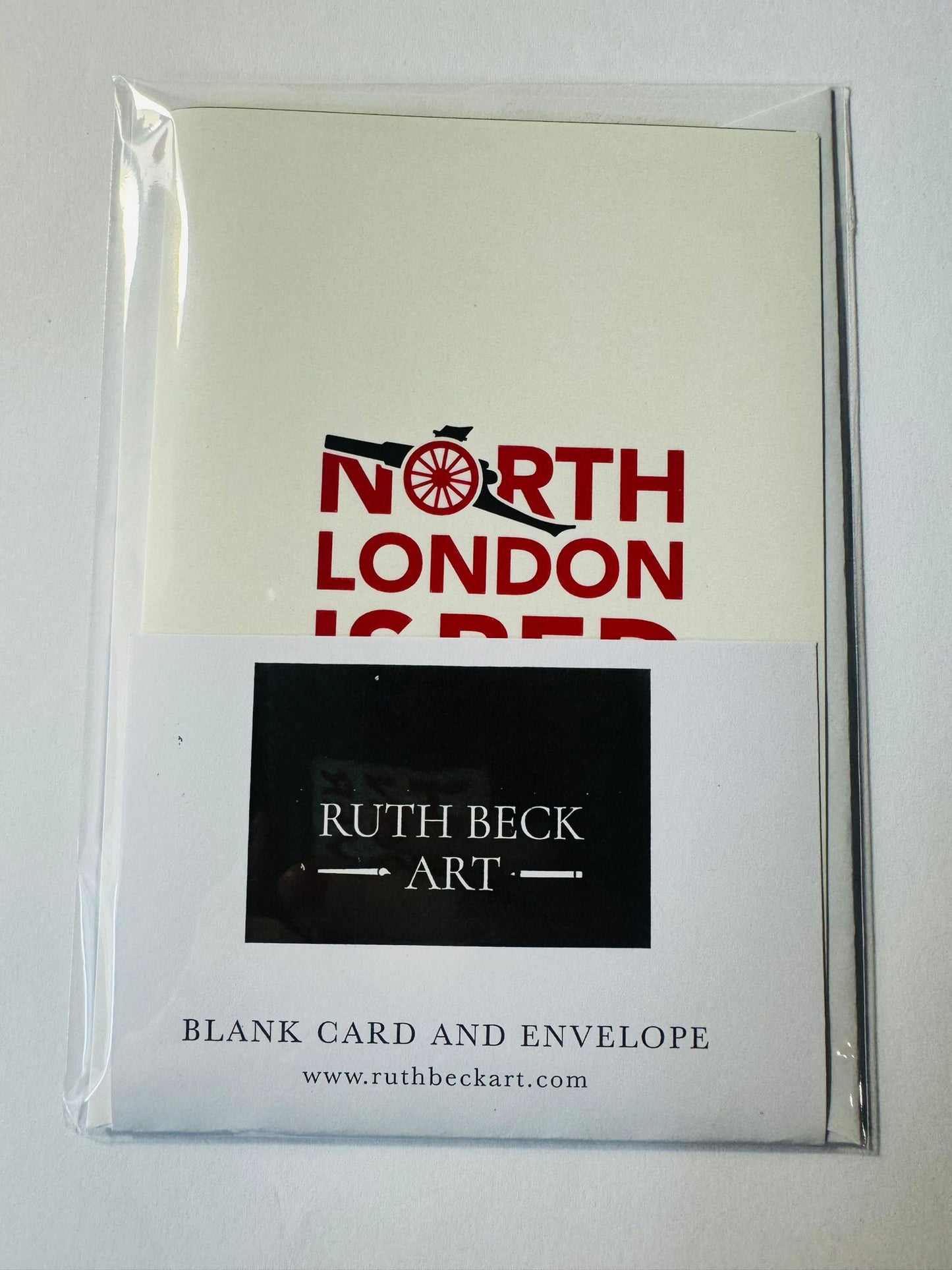 ARSENAL THEMED NORTH LONDON IS RED CARD - A6 Blank card & envelope
