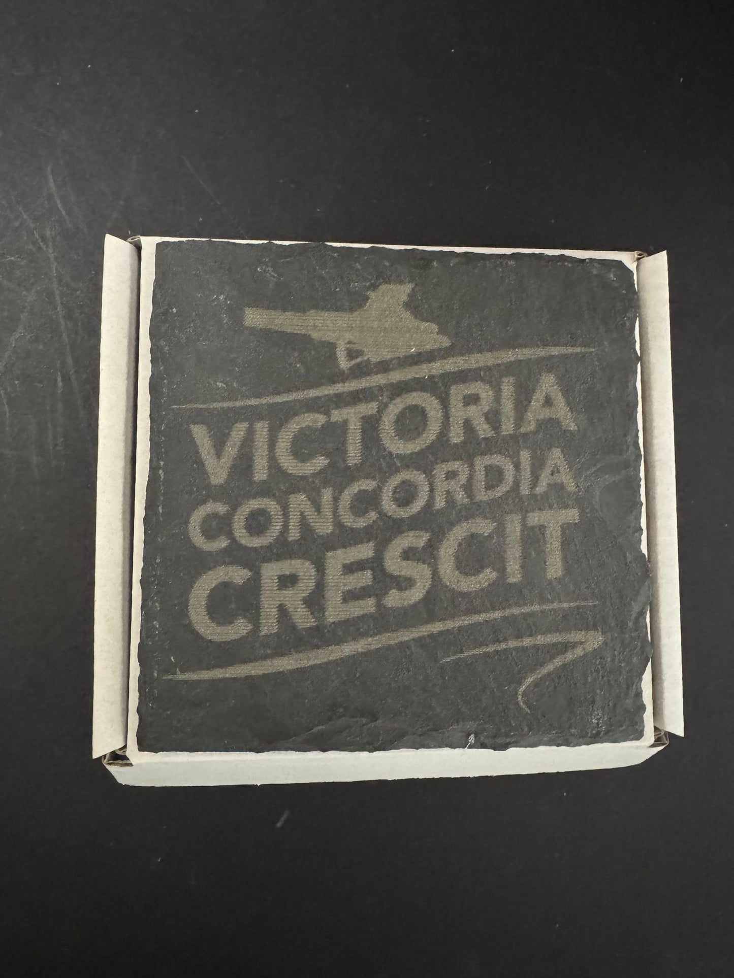 VCC SLATE COASTER x 1. Charity Donation from Sale.