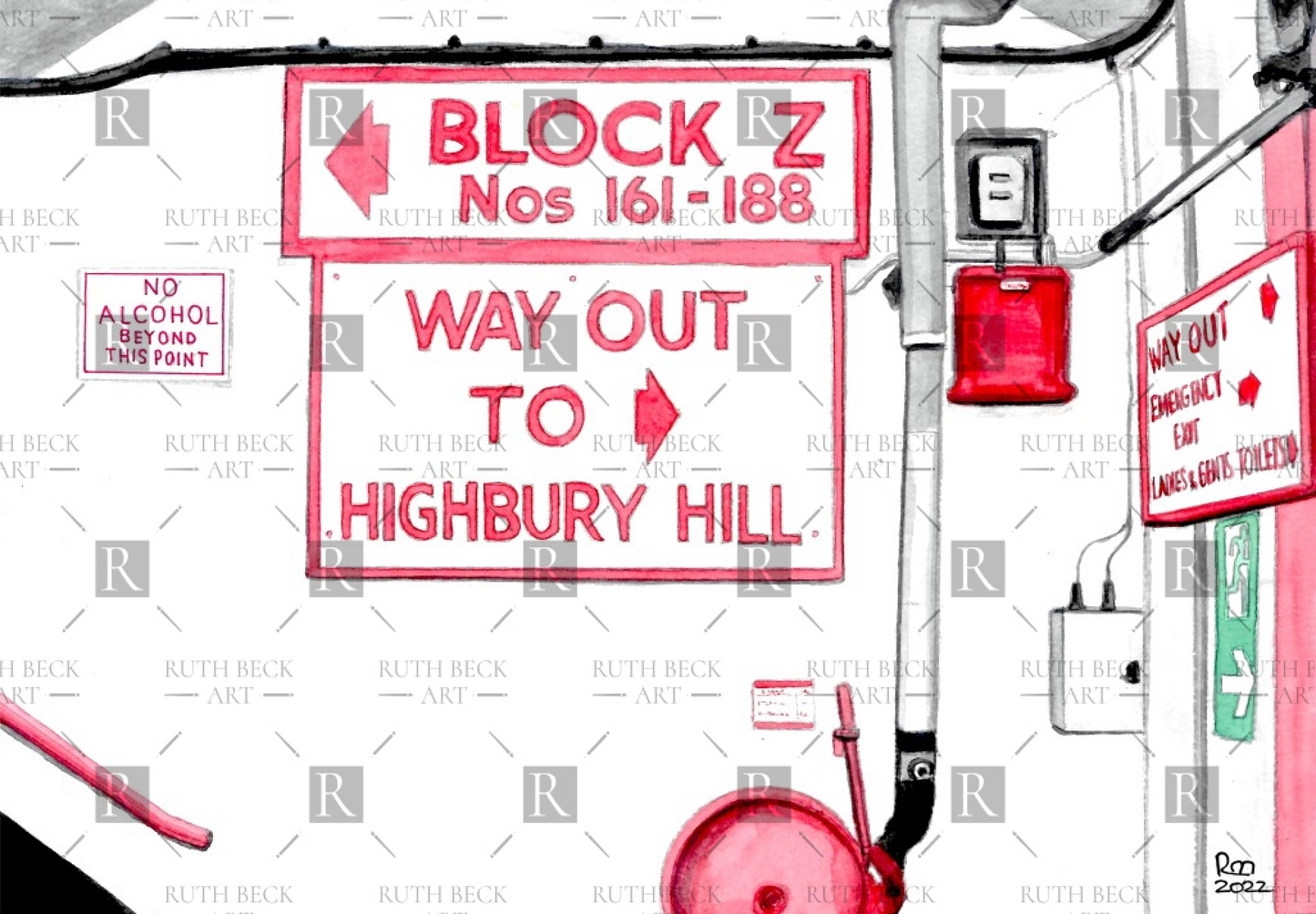 WEST STAND BLOCK Z - ARSENAL STADIUM HIGHBURY - PRINT