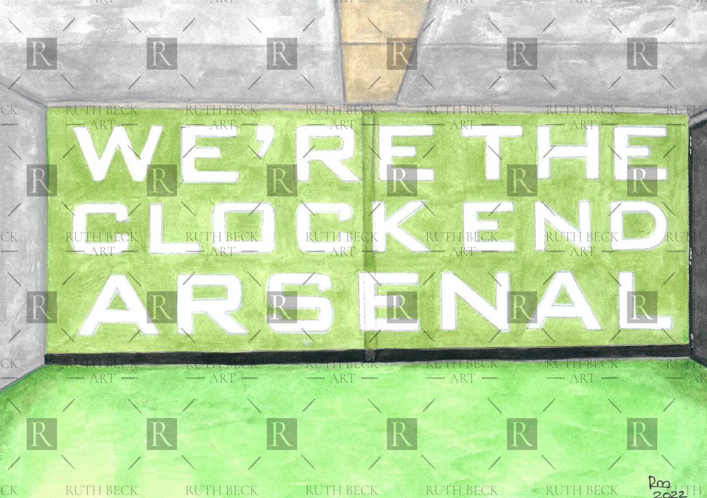 ARSENAL EMIRATES STADIUM - WE'RE THE CLOCK END STAIRWELL - PRINT