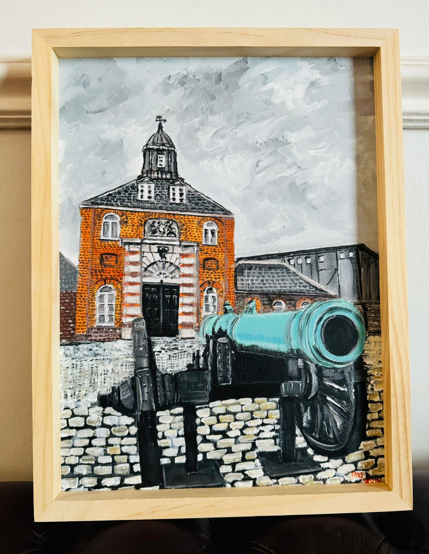 ROYAL ARSENAL WOOLWICH CANNON - ORIGINAL ACRYLIC PAINTING