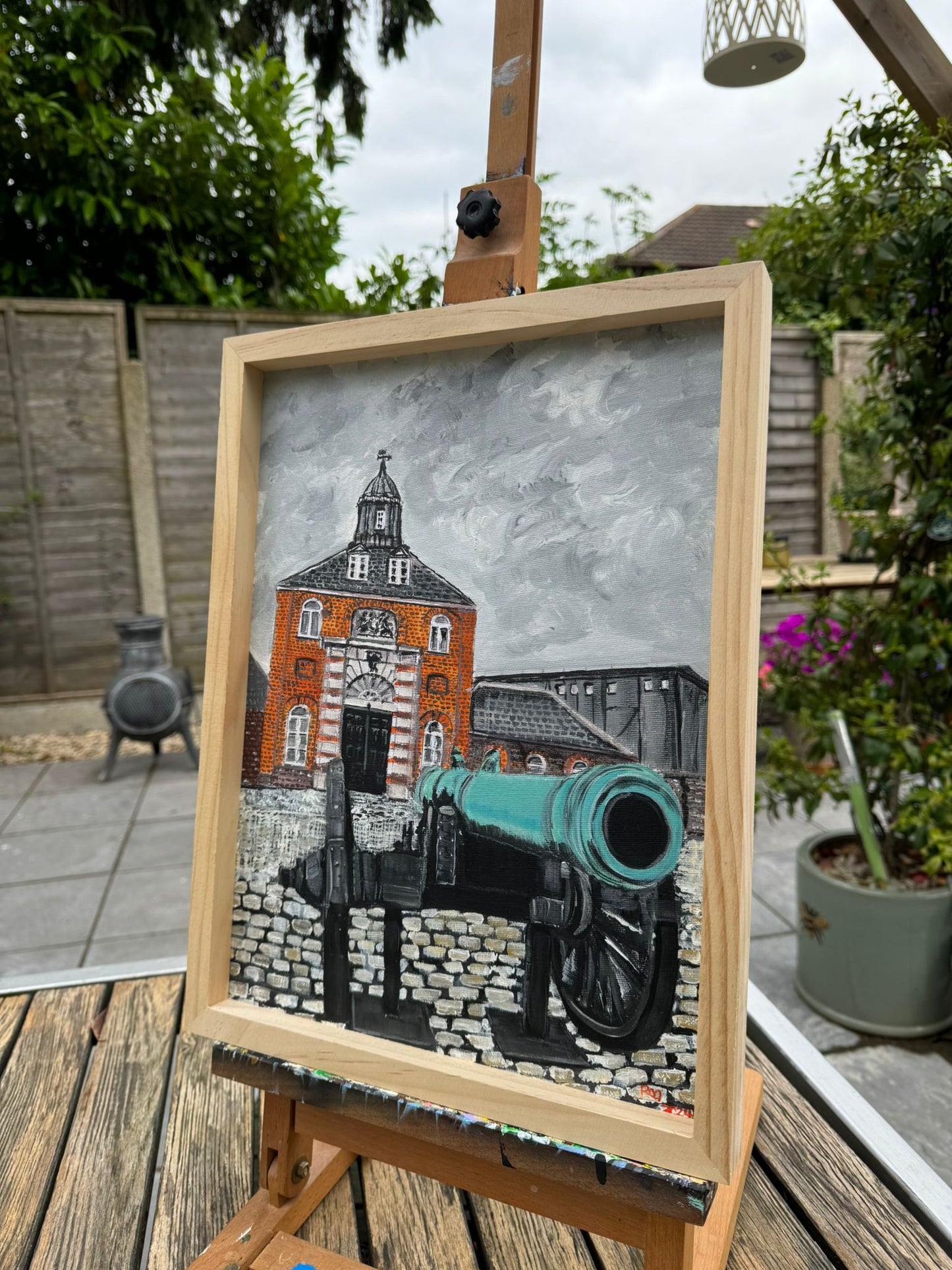ROYAL ARSENAL WOOLWICH CANNON - ORIGINAL ACRYLIC PAINTING