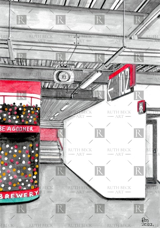 BLOCK 102 - ARSENAL EMIRATES STADIUM - PRINT