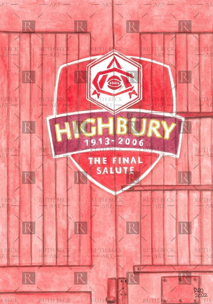 ARSENAL STADIUM FINAL SALUTE DOORWAY - HIGHBURY  - PRINT