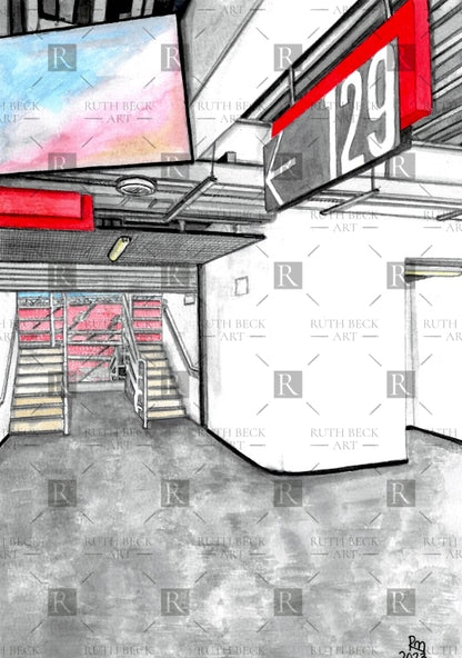 BLOCK 129 - ARSENAL EMIRATES STADIUM - PRINT