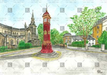 HIGHBURY FIELDS CLOCK TOWER - PRINT