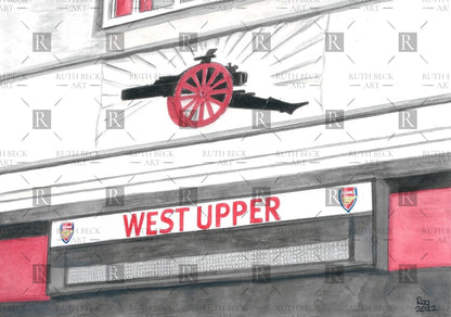 ARSENAL STADIUM WEST STAND UPPER SIGN - HIGHBURY - PRINT