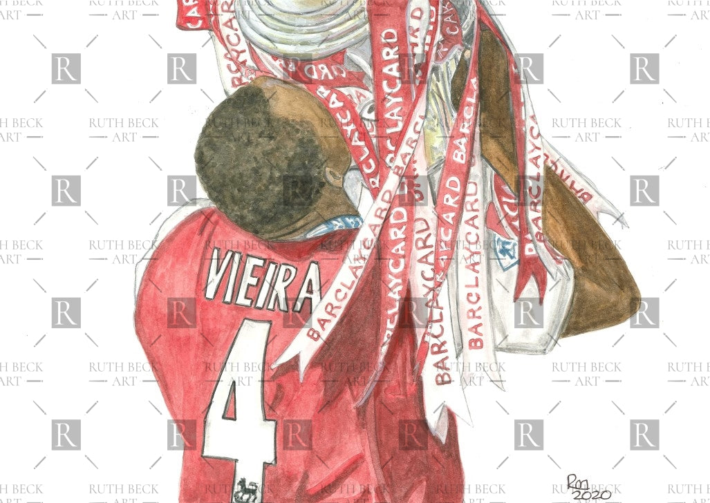 PATRICK VIEIRA WITH PREMIERSHIP TROPHY - PRINT