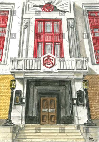 ARSENAL STADIUM HIGHBURY - EAST STAND DOORWAY - PRINT