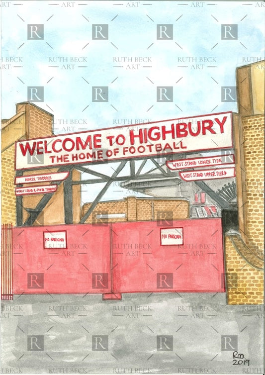 WELCOME TO HIGHBURY SIGN  - PRINT
