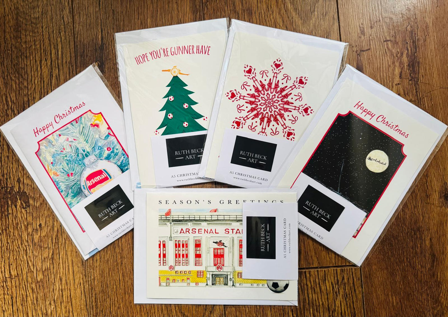 A5 ARSENAL CHRISTMAS CARDS -  A5 Blank Card with Envelope