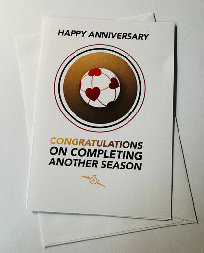ARSENAL THEMED ANNIVERSARY CARD - A6 Blank card & envelope