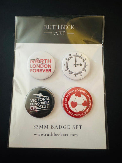 ARSENAL BADGE SET  - 4 x 32mm Button Badges