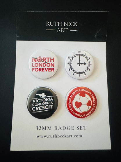 ARSENAL BADGE SET  - 4 x 32mm Button Badges