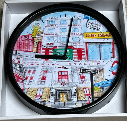 ARSENAL COLLAGE PAINTING - CLOCK