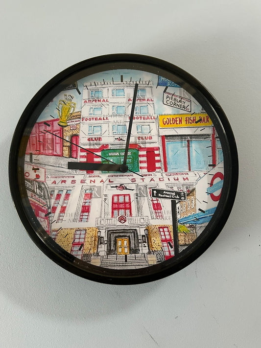 ARSENAL COLLAGE PAINTING - CLOCK