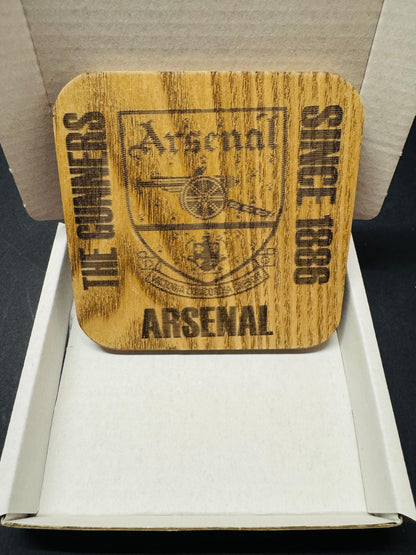 ARSENAL OLD CREST WOODEN COASTER x 1. Charity Donation from Sale.