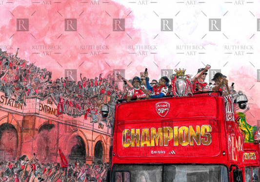 ARSENAL LEAGUE CHAMPIONS BUS PARADE - ARSENAL - PRINT