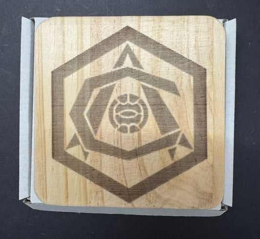 ARSENAL ART DECO LOGO WOODEN COASTER x 1. Charity Donation from Sale.
