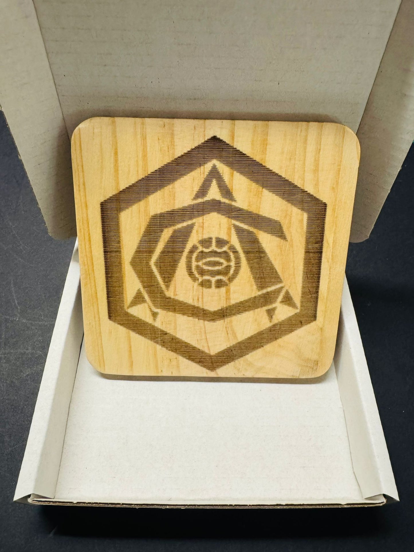 ARSENAL ART DECO LOGO WOODEN COASTER x 1. Charity Donation from Sale.