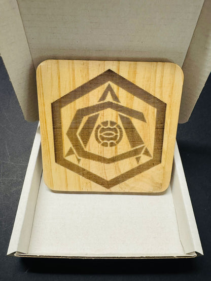 ARSENAL ART DECO LOGO WOODEN COASTER x 1. Charity Donation from Sale.