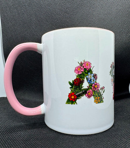 ARSENAL WOMENS AWFC PINK FLOWER DESIGN 11oz MUG