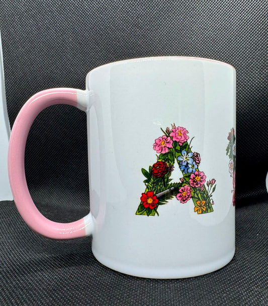 ARSENAL WOMENS AWFC PINK FLOWER DESIGN 11oz MUG
