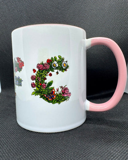 ARSENAL WOMENS AWFC PINK FLOWER DESIGN 11oz MUG