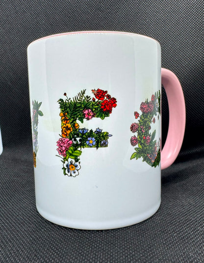 ARSENAL WOMENS AWFC PINK FLOWER DESIGN 11oz MUG