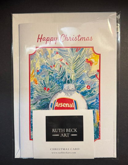 CHRISTMAS CARD - ARSENAL BAUBLE - A5 Blank card & envelope