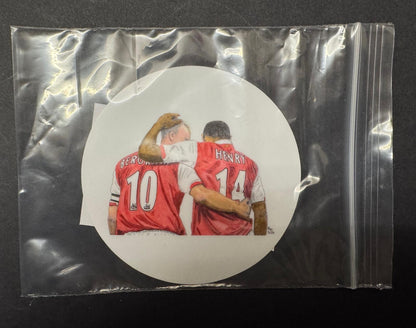 DENNIS BERGKAMP & THIERRY HENRY - ARSENAL - Vinyl Sticker