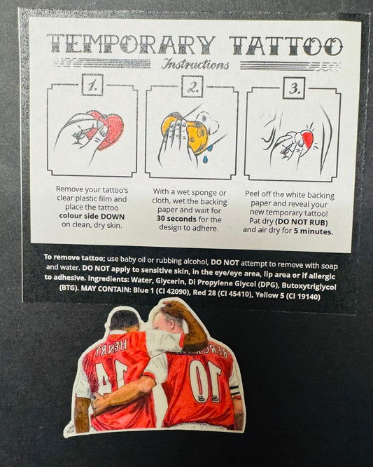 DENNIS BERGKAMP & THIERRY HENRY - Temporary Tattoo x 1 per pack