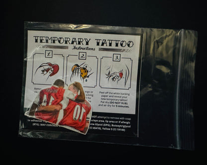 DENNIS BERGKAMP & THIERRY HENRY - Temporary Tattoo x 1 per pack