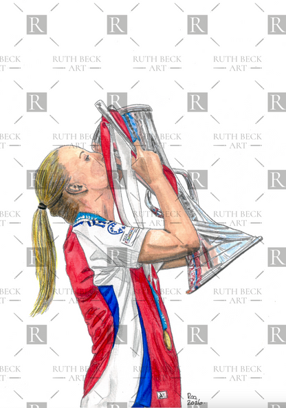 BETH MEAD WITH TROPHY - PRINT