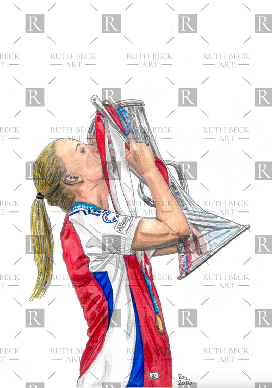 BETH MEAD WITH TROPHY - PRINT