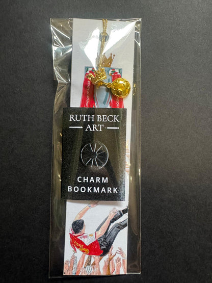 ARSENAL CHAMPIONS BOOKMARKS - With Gold Coloured Metal Charms