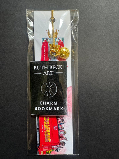 ARSENAL CHAMPIONS BOOKMARKS - With Gold Coloured Metal Charms