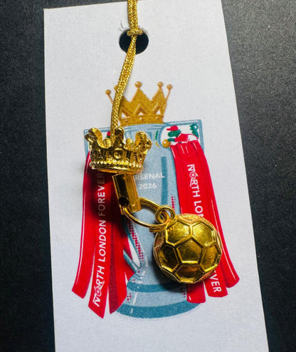 ARSENAL CHAMPIONS BOOKMARKS - With Gold Coloured Metal Charms