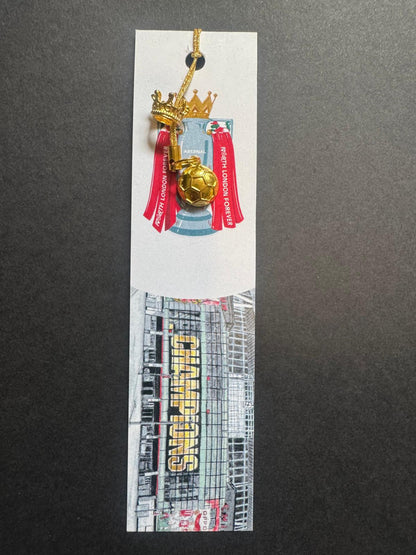 ARSENAL CHAMPIONS BOOKMARKS - With Gold Coloured Metal Charms