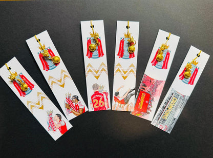 ARSENAL CHAMPIONS BOOKMARKS - With Gold Coloured Metal Charms