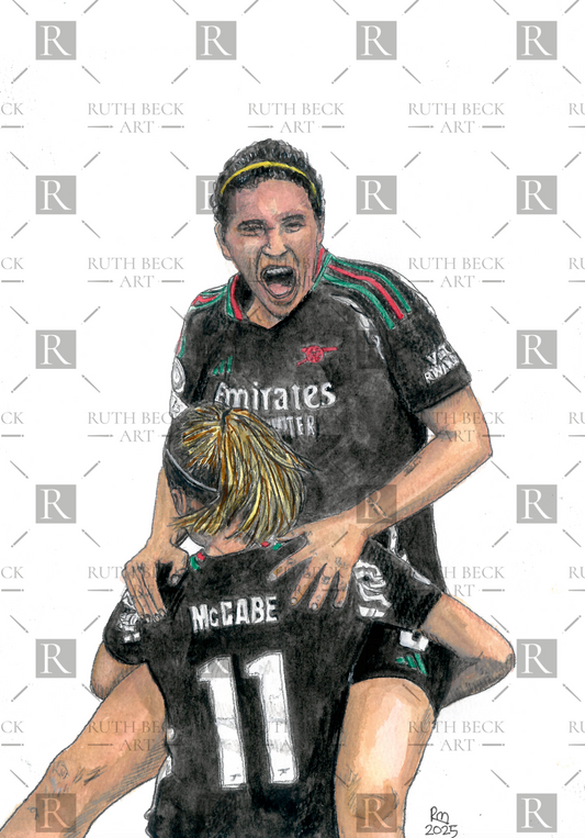 Mariona Caldentey & Kate McCabe - AWFC vs Lyon Print